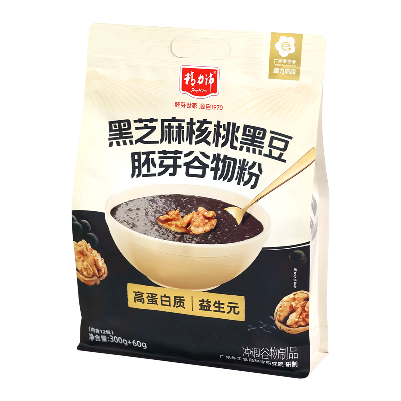 黑芝麻核桃黑豆胚芽谷物粉360g
