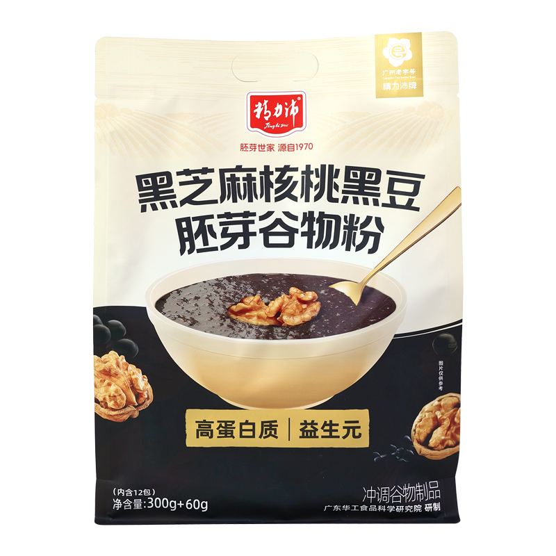 黑芝麻核桃黑豆胚芽谷物粉360g